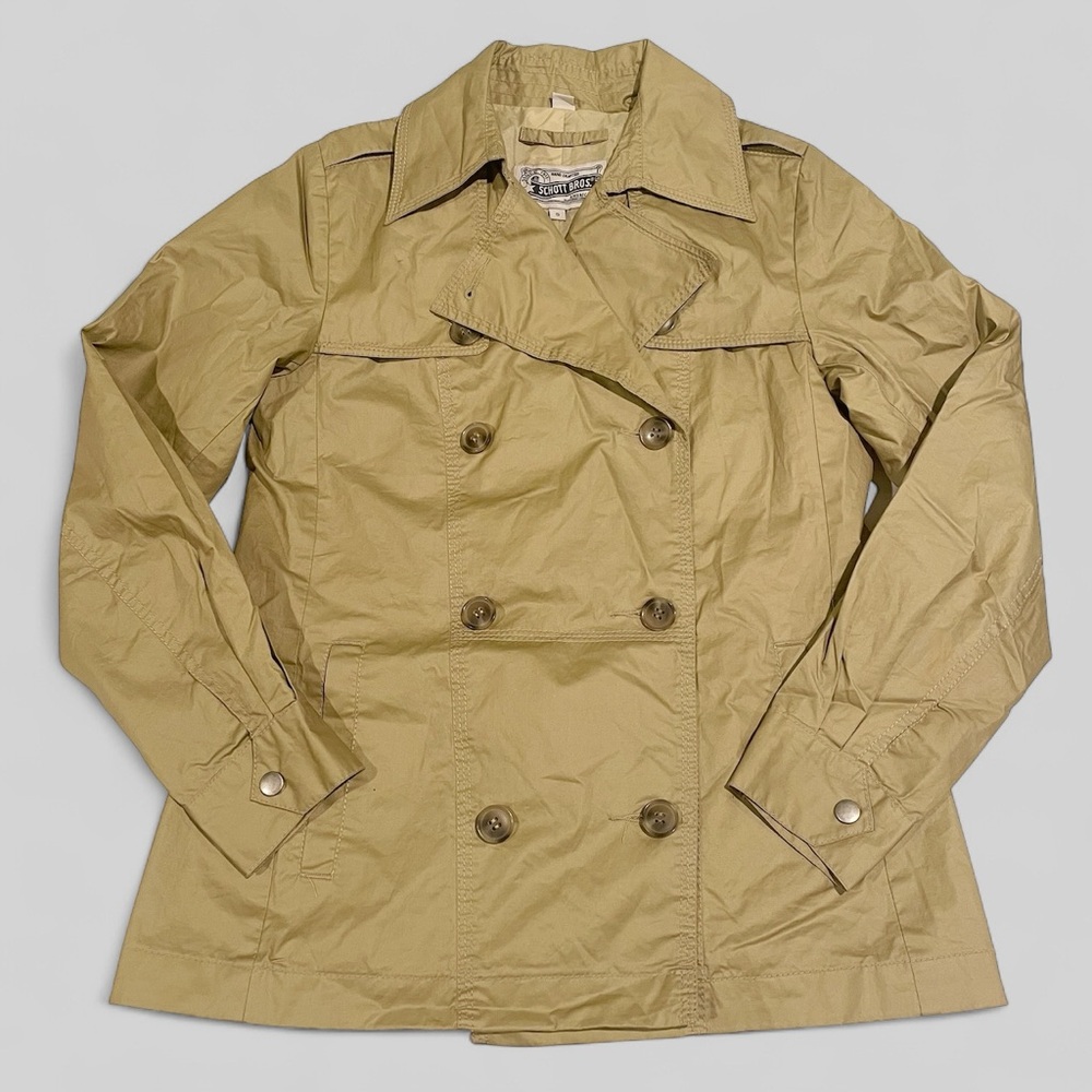 Schott Bros Khaki Nylon Trench Jacket | Size S | Lightweight Outerwear